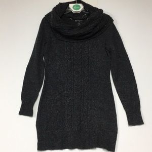 Sweater dress with removable cowl/scarf neck, M